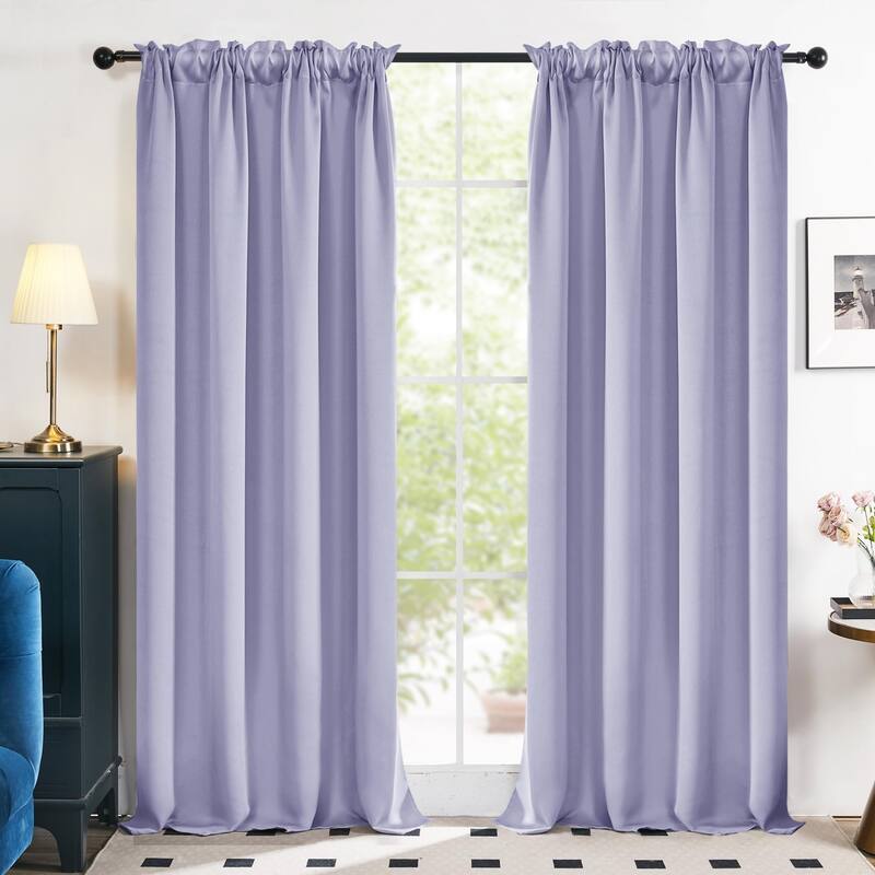 Deconovo Solid Rod Pocket Curtain Panel Pair (2 Panel)