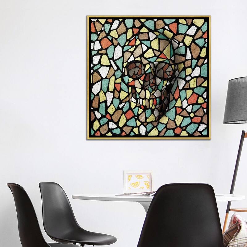 iCanvas "Mosaic Skull Color" by Ali Gulec Framed Canvas Print