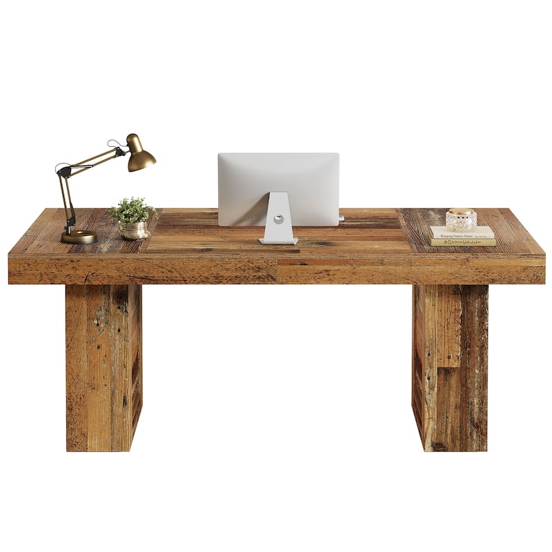 63" Large Executive Computer Desk, Home Office Writing Table, Conference Table Business Workstation for Working, Meeting