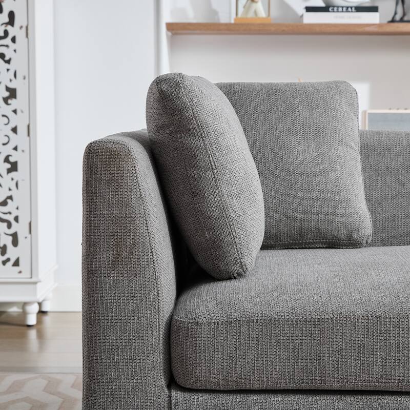 Wide Modern Double-Sided Upholstered Chaise Lounge