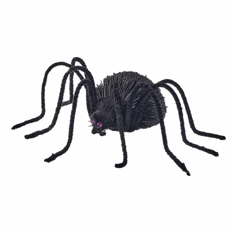 9" Glitter Black Spider
