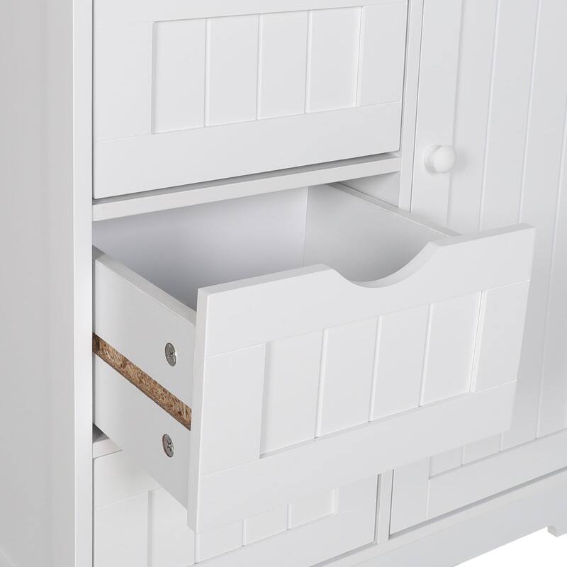 VEIKOUS 4 Drawers Bathroom Storage Cabinet and Cupboard Shelves