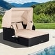 preview thumbnail 49 of 61, Outdoor Patio Daybed with Canopy and Foldable Side Trays - 65" x 60.5 x 58.5"