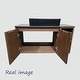 preview thumbnail 12 of 33, 36'' Single Bathroom Vanity with Glossy Sintered Stone Top, Light Wood & Dark Wood