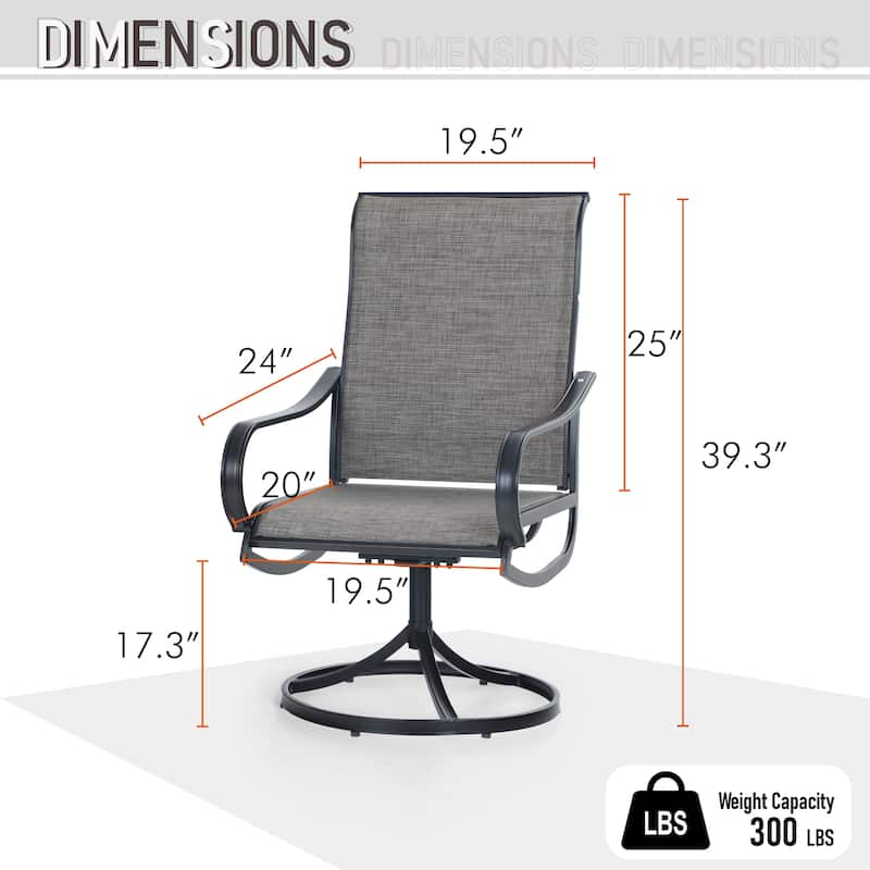 MAISON ARTS 5/6-piece Black Steel Patio Dining Set