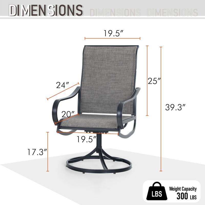 MAISON ARTS 7-piece Patio Dining Set with Textilene Swivel Chairs