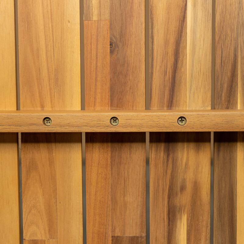 Acacia Wood Dining Table Light Teak Finish Outdoor Patio Garden Balcony