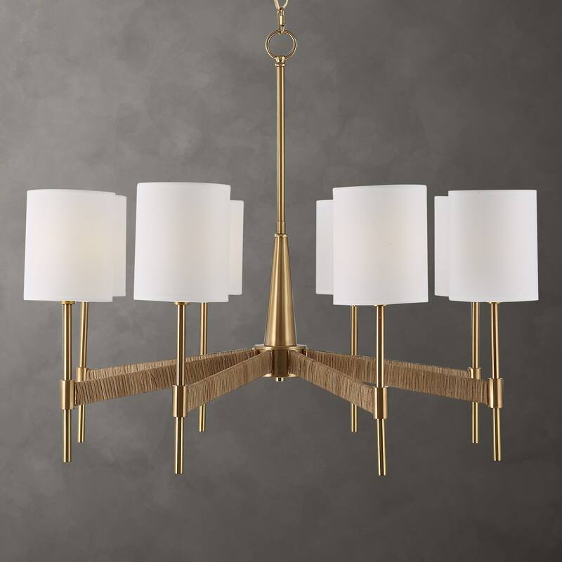 Uttermost Lautoka Rattan 8 Light Chandelier - 26H x 32 DIA in.