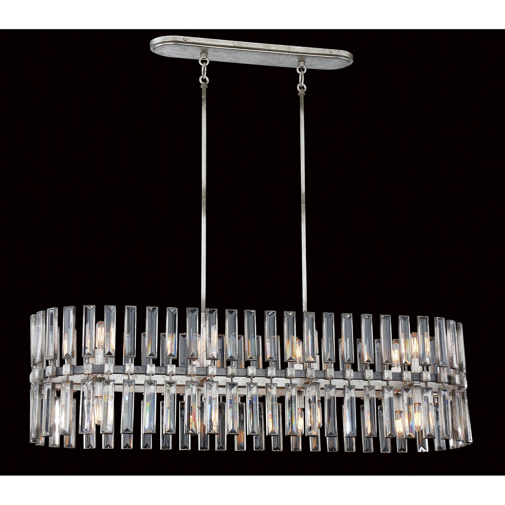 Metropolitan N7715  Belle Aurore 16 Light 45" Wide Crystal Linear Chandelier - Chandeliers For Bedrooms by Overstock.com