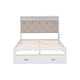 preview thumbnail 12 of 10, Queen Platform Bed with Upholstered LED Headboard & 2-Storage Drawers, Antique White