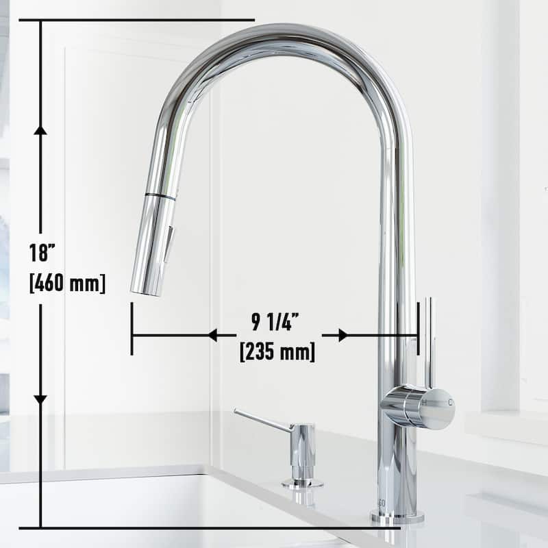 VIGO Greenwich 18" H Single Handle Pull-Down Sprayer Kitchen Faucet