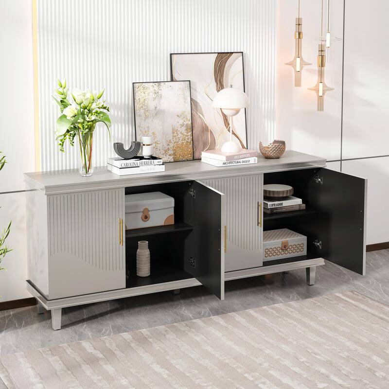 Large 4-Door Cabinet for Living Room, Kitchen, Bedroom, Hallway