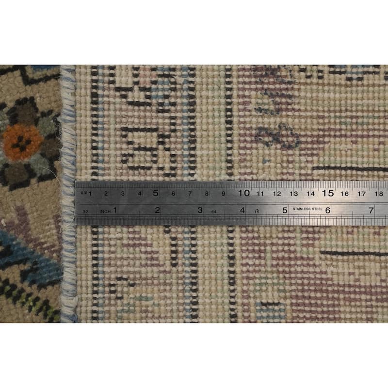 Hand Knotted Oriental 100% Wool Carpet Traditional Floral Beige & Ivories Tabriz Area Rug - 9' 6'' X 6' 5''
