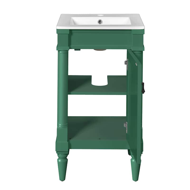 18-Inch Vanity With Sink,Storage Cabinet With Door,Freestanding Cabinet,Single Sink Cabinet With Adjustable Shelf