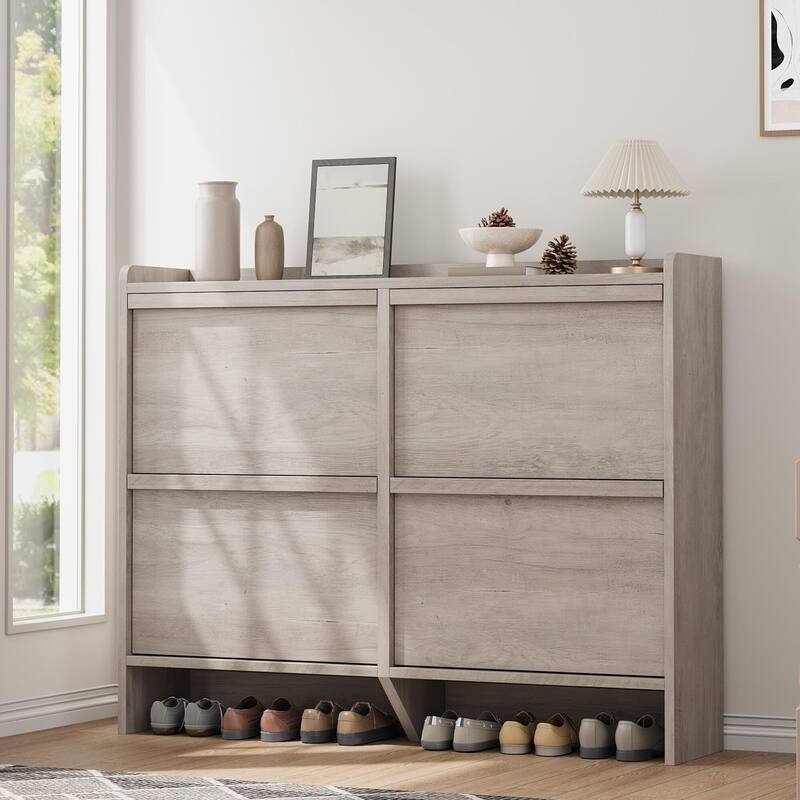 Drawer Wooden Shoe Cabinet with Adjustable Shelves