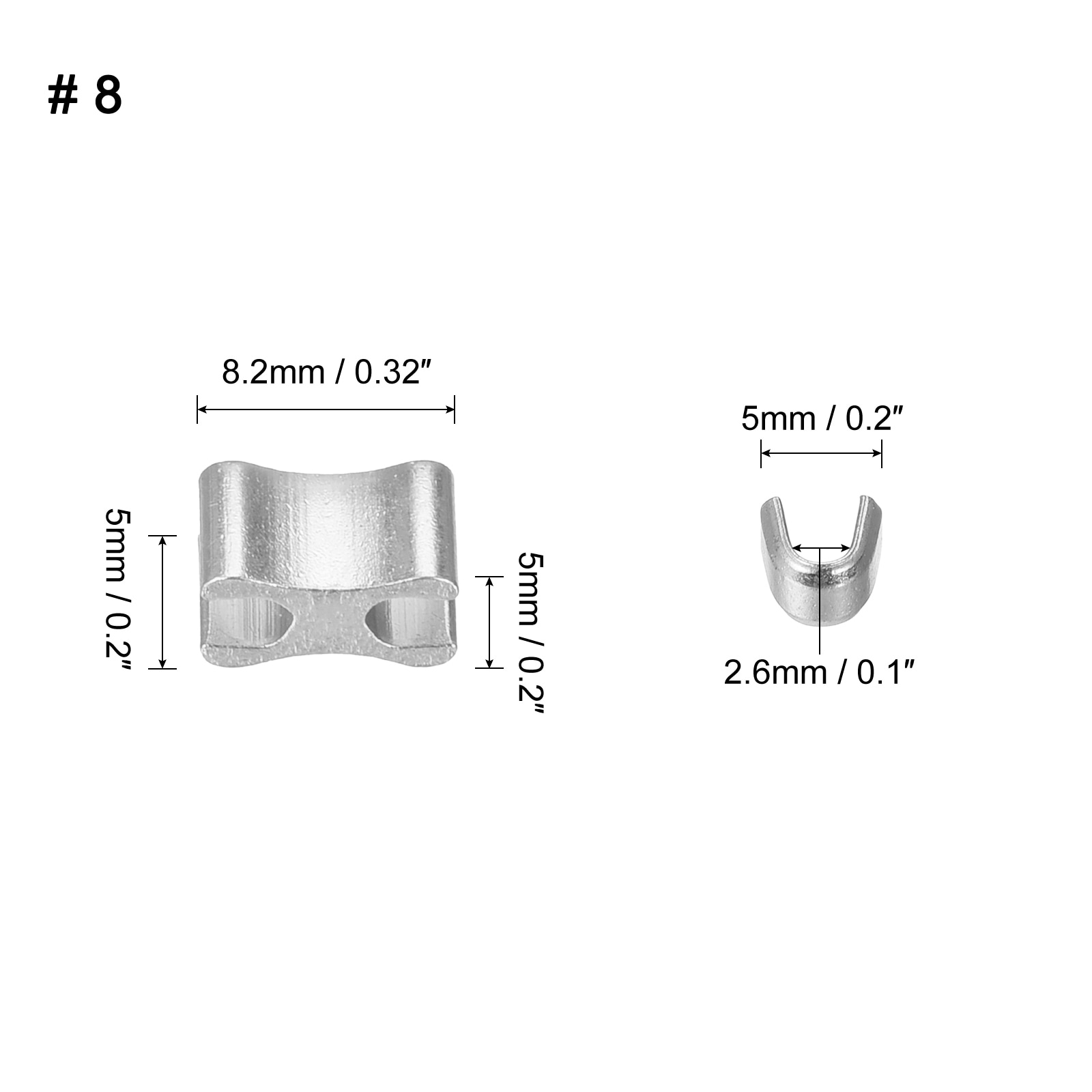 Zipper Stops Stainless Steel