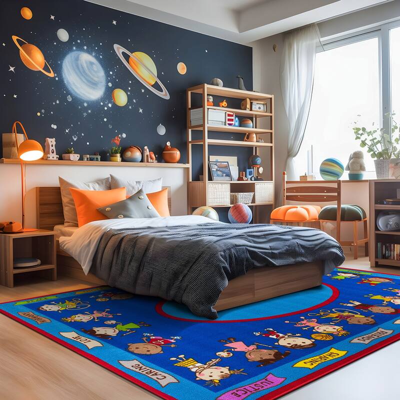 Kids Educational Learning Non Slip Area Rug