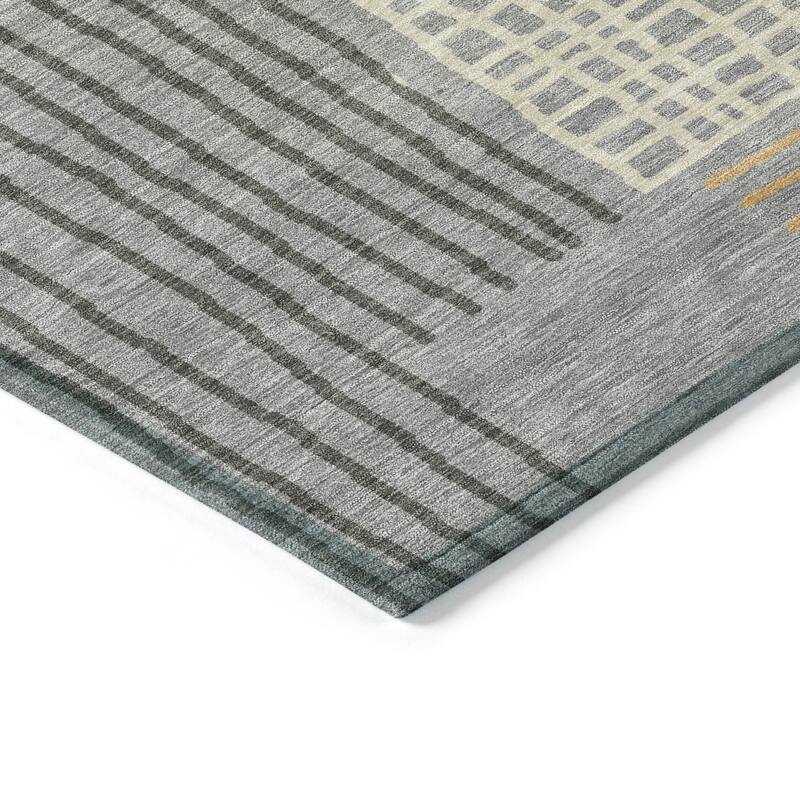 Machine Washable Indoor/ Outdoor Casual Contemporary Chantille Rug