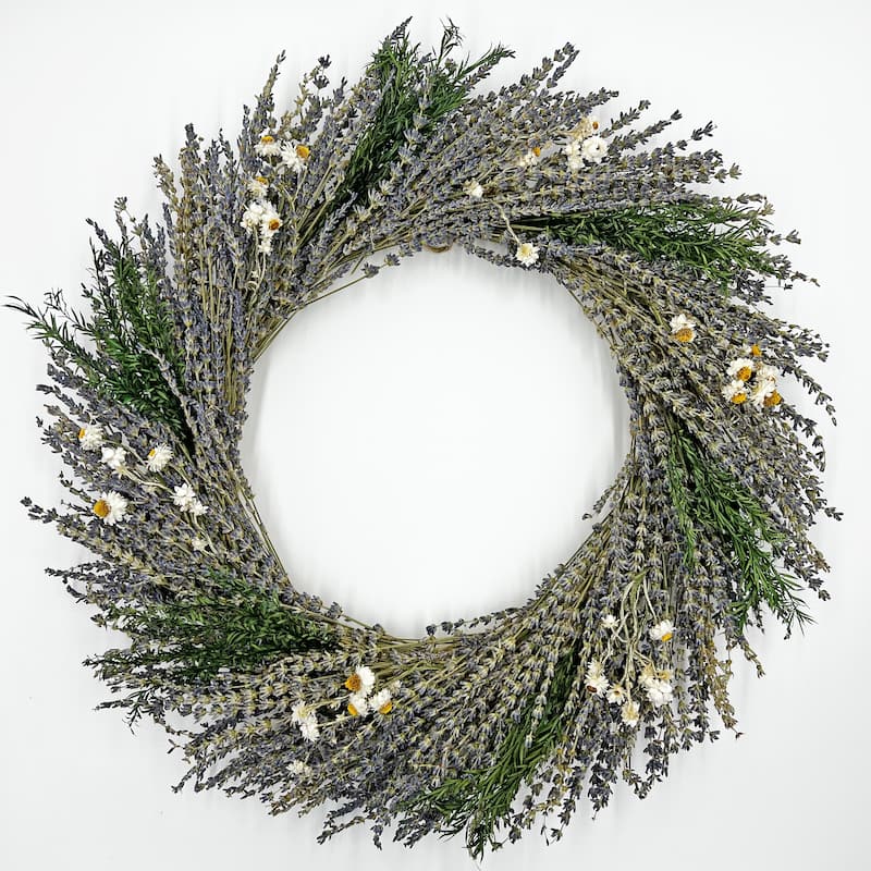 Preserved Decorative Real Dried Lavender Wreaths