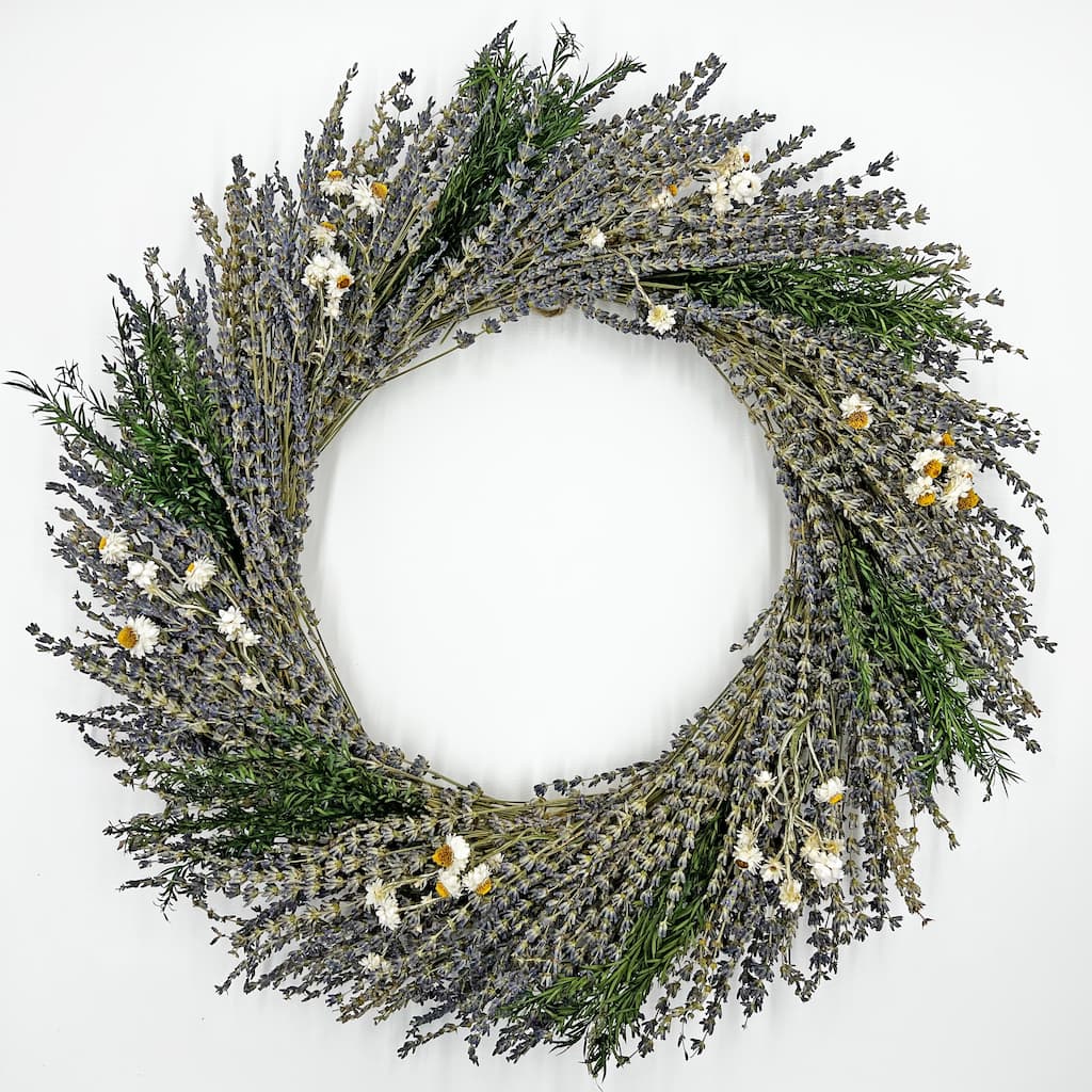 Preserved Decorative Real Dried Lavender Wreaths