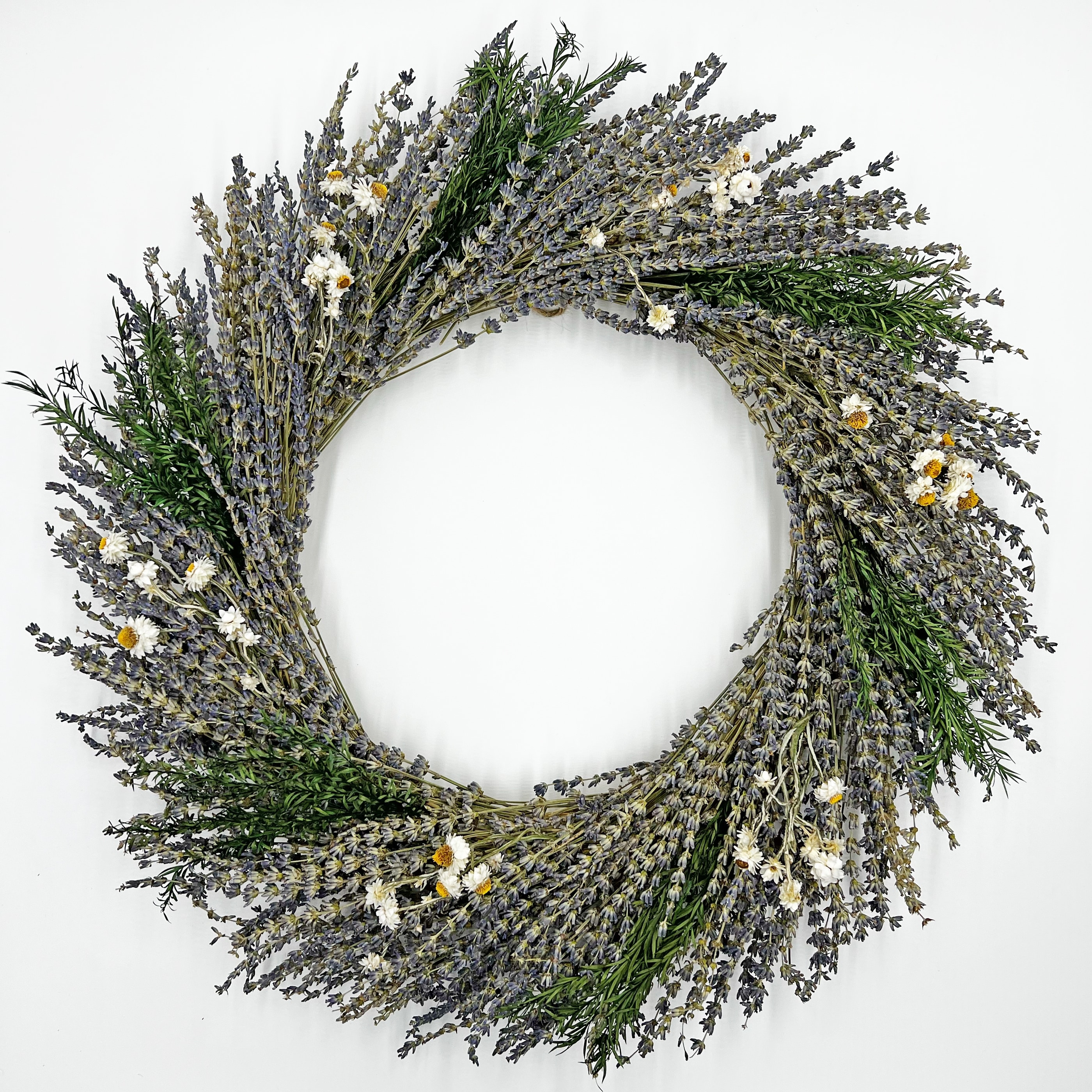 21" Dried Preserved Decorative Real Lavender Spring Wreath