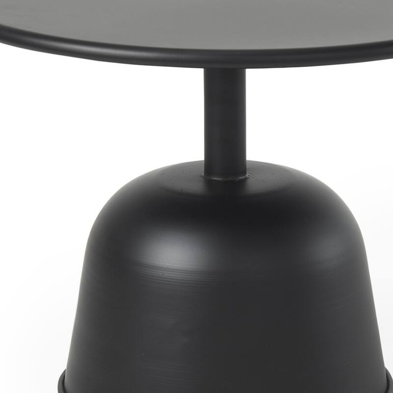 HomeRoots 20" Black Iron and Metal Tray Table - 19.69 in. x 14.76 in. x 19.69 in.