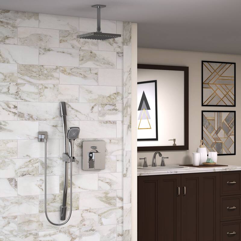 Belanger Pressure Balanced Square Shower System from Ceiling