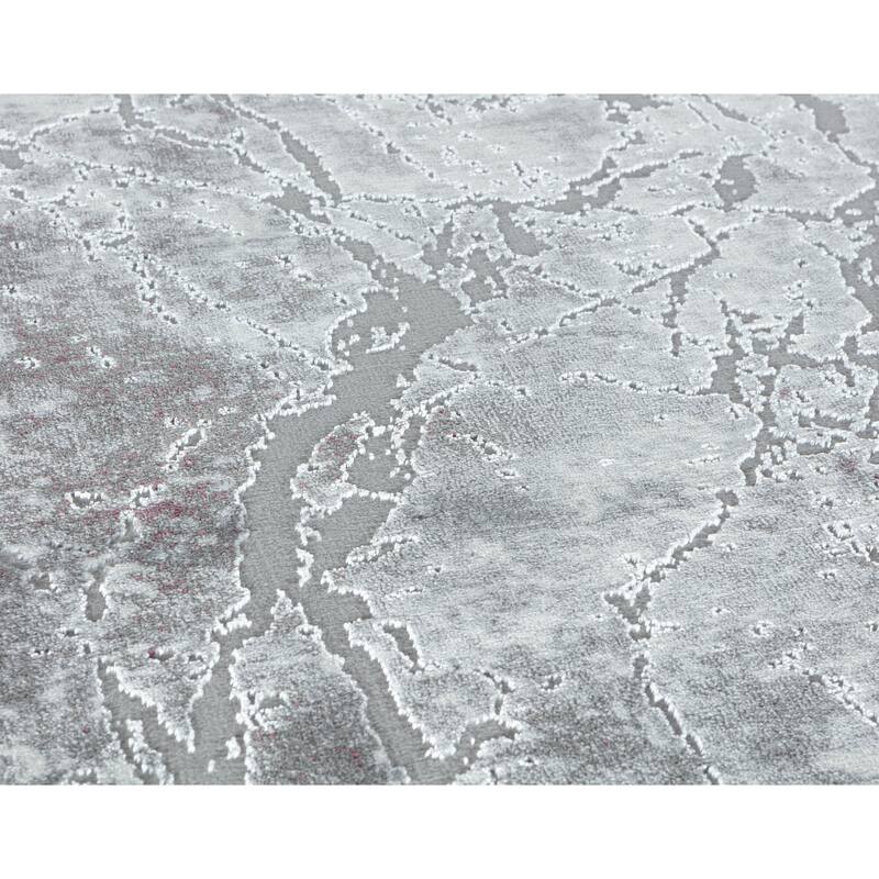 Petra Collection Lilac/Grey Abstract Area Rug