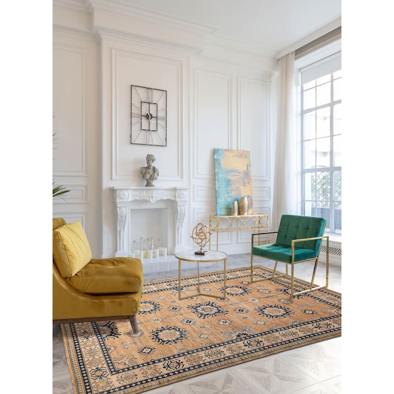 ECARPETGALLERY Hand-knotted Finest Ghazni Tan Wool Rug - 9'4 x 13'8