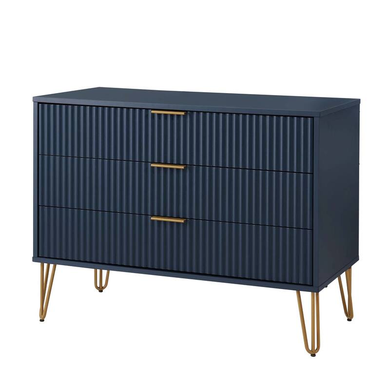 Manhattan Comfort 2-Piece Dumbo Modern Standard 3-Drawer Dresse 2.0 Nightstand Set
