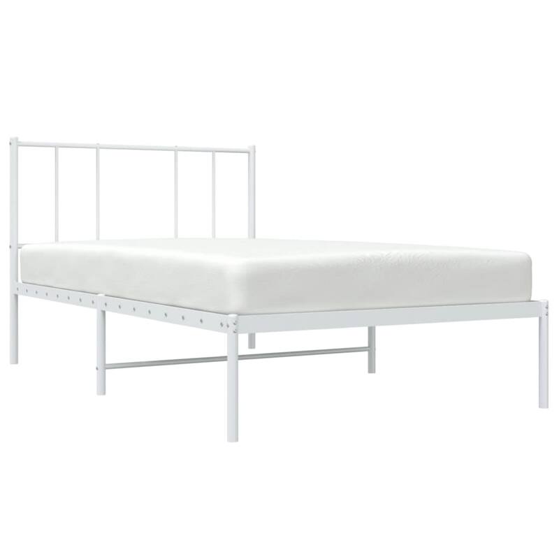vidaXL Metal Bed Frame with Headboard, No Mattress