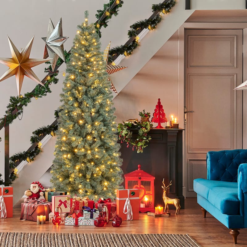 Gymax 6.5/7.5 FT Artificial Xmas Tree w/ 556/724 Branch Tips 200/250 - See Details