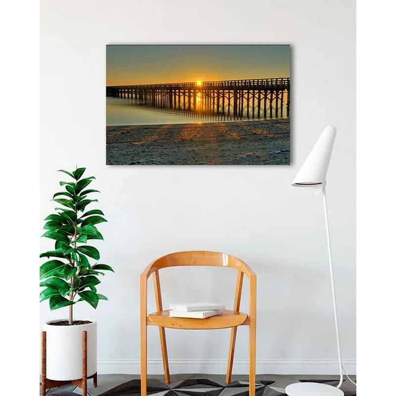 Sunrise Beach Pier at The Beach Photography by Wayne Collamore Art Poster - Print On Demand - 24 x 36 Inch