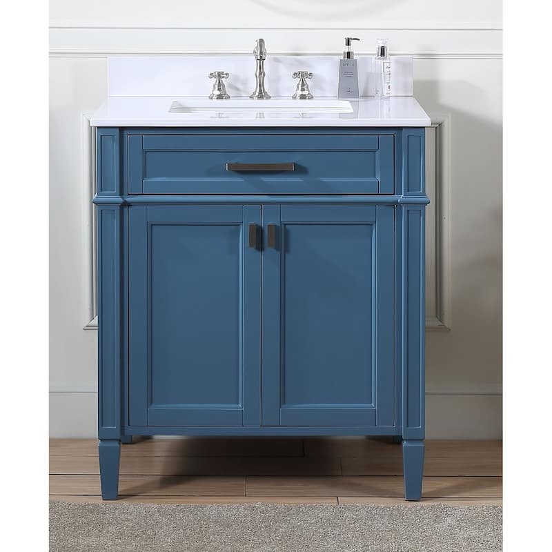 30 Inch Durand Modern Bathroom Sink Vanity with Stone Counter Top