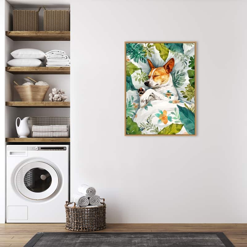 Dogs Life Jungle by Justyna Jaszke Framed Canvas Wall Art