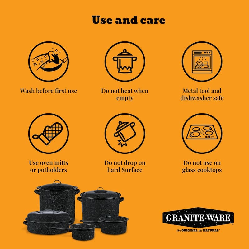 Granite Ware Speckled Black Stock Pot