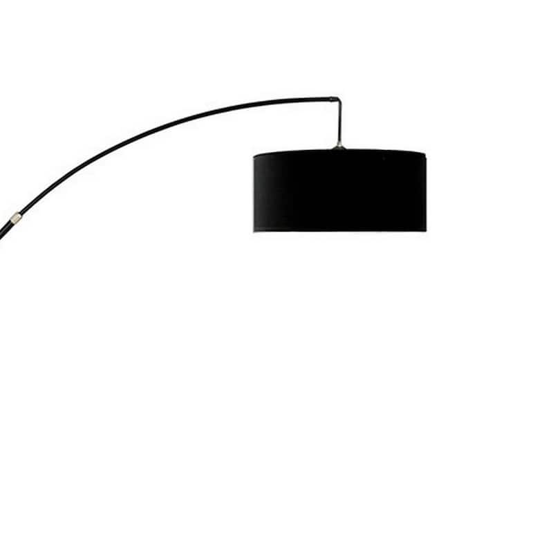 Floor Lamp with Arched Extendable Neck and Marble Base, Black