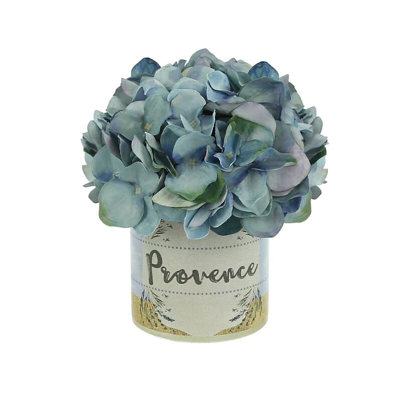 Hydrangea Arrangement in a Glass Vase - Blue, Provence