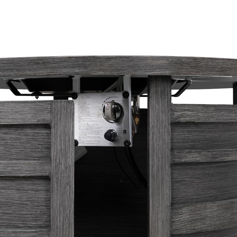 Outdoor 40 Inch Fire Pit Table, 50,000 BTU Propane Fire Pit with Lid