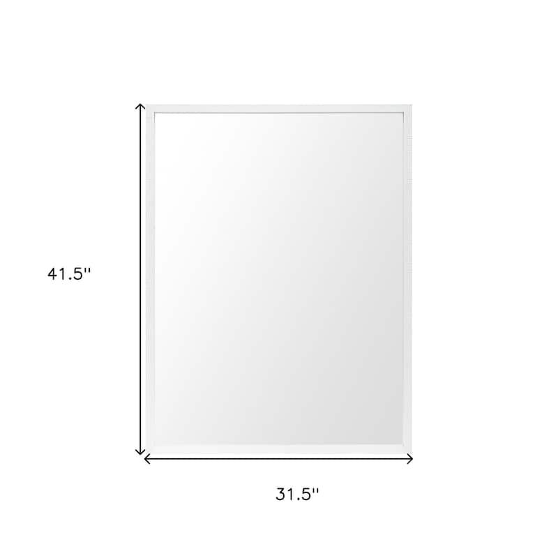HomeRoots 42" White Framed Bathroom Vanity Mirror - 31.50 in. x 41.50 in. x 1.75 in.