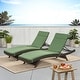 preview thumbnail 16 of 80, Salem Outdoor Cushion Set for Chaise Lounge - Cushions only (Set of 2) by Christopher Knight Home - 79.25"L x 27.50"W x 1.50"H Dark Jungle Green