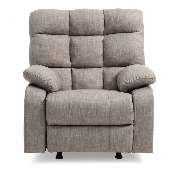 slide 2 of 4, Fabric Upholstered Reclining Chair with Padded Arms - 39" - Gray