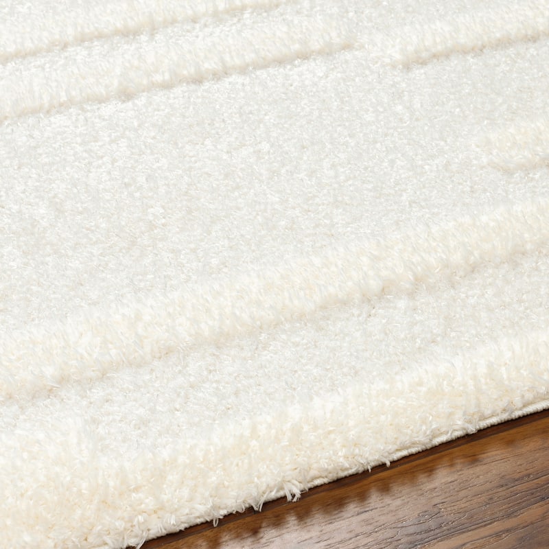 Livabliss Rodos Modern Stripe Plush Area Rug