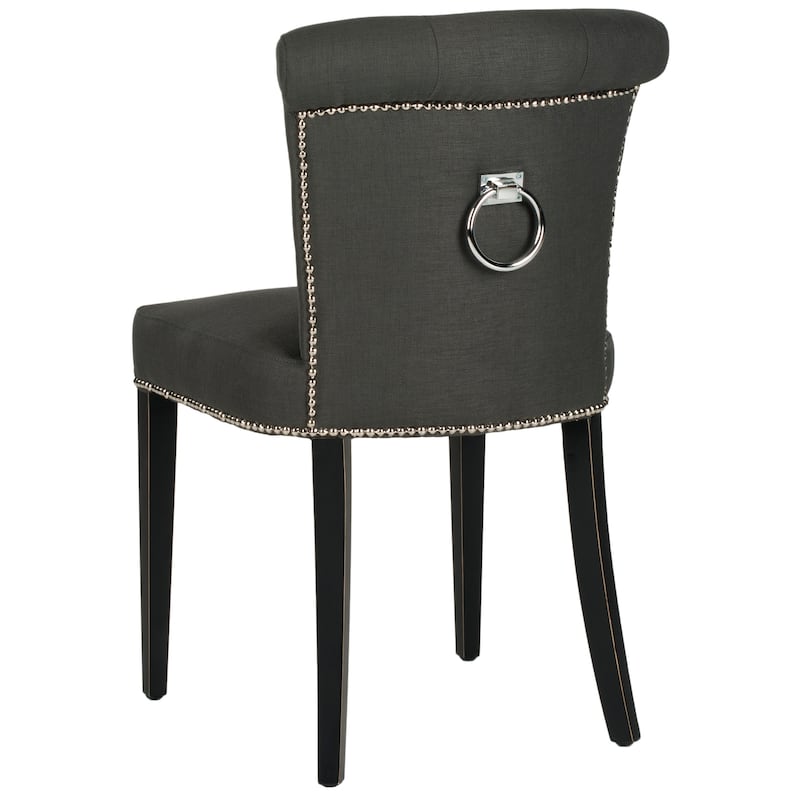 SAFAVIEH Malia Charcoal Grey Dining Chair (Set of 2) - 19.5" x 24.2" x 33.4" - 20"W x 24"D x 33"H