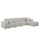 preview thumbnail 3 of 1, Copper Grove Doetinchem Beige Linen Long Sofa with Reversible Chaise