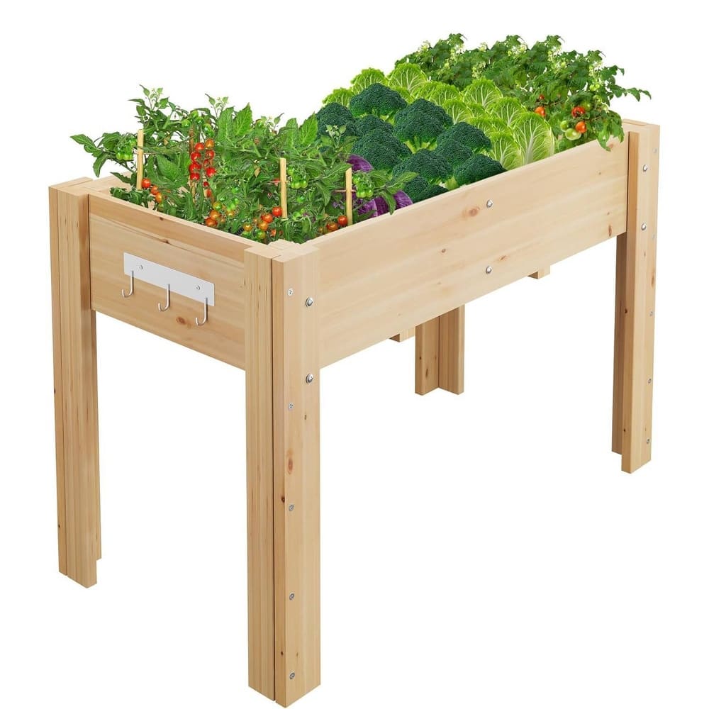 47x30x22 Inch Elevated Garden Bed Planter Box for Vegetables & Herbs - N/A
