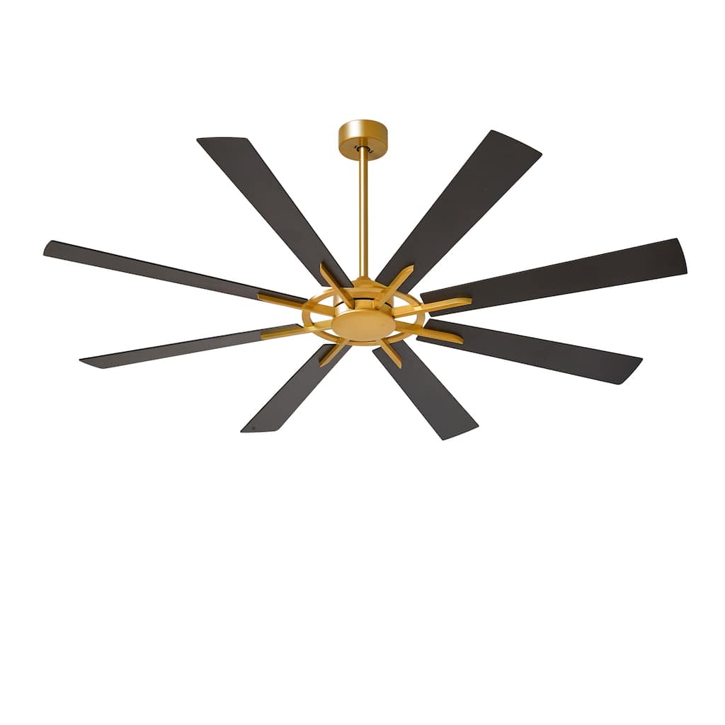 72" large Ceiling Fan for Farmhouse: without Light 8 Blades 5-Speed Timer - with Remote for Big Indoor Outdoor Covered Patio