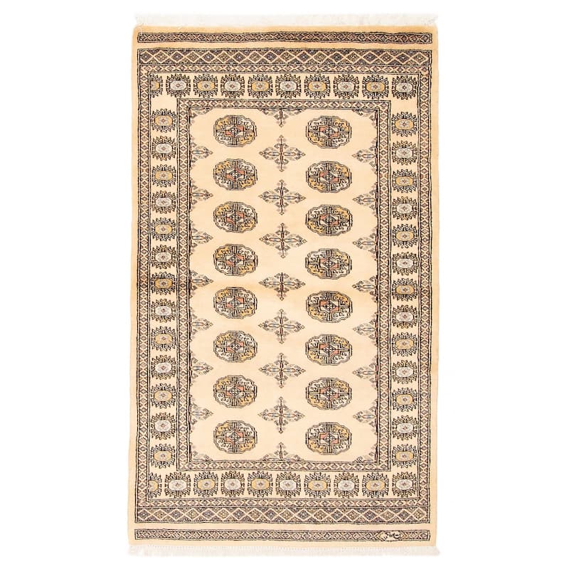 ECARPETGALLERY Hand-knotted Peshawar Bokhara Beige Wool Rug - 3'3 x 5'5 - 3'3 x 5'5 - Beige