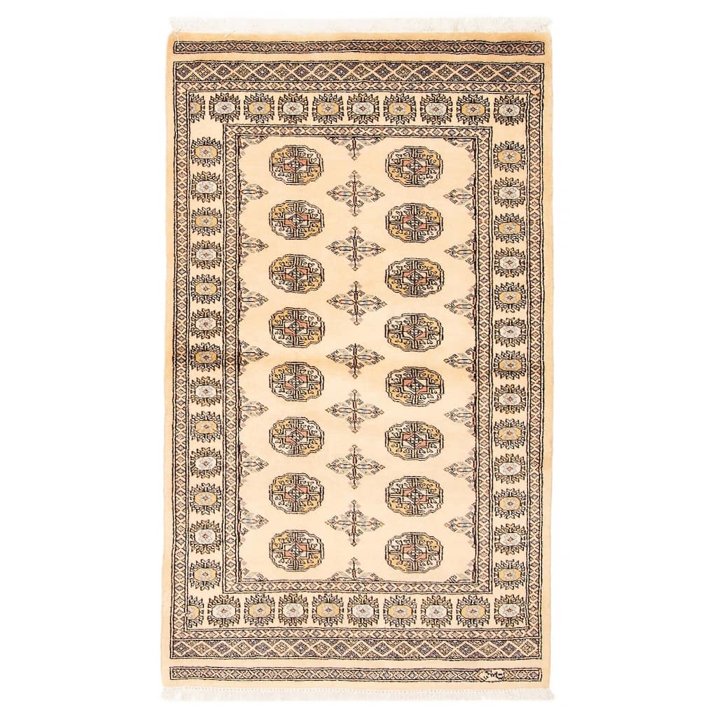 ECARPETGALLERY Hand-knotted Peshawar Bokhara Beige Wool Rug - 3'3 x 5'5