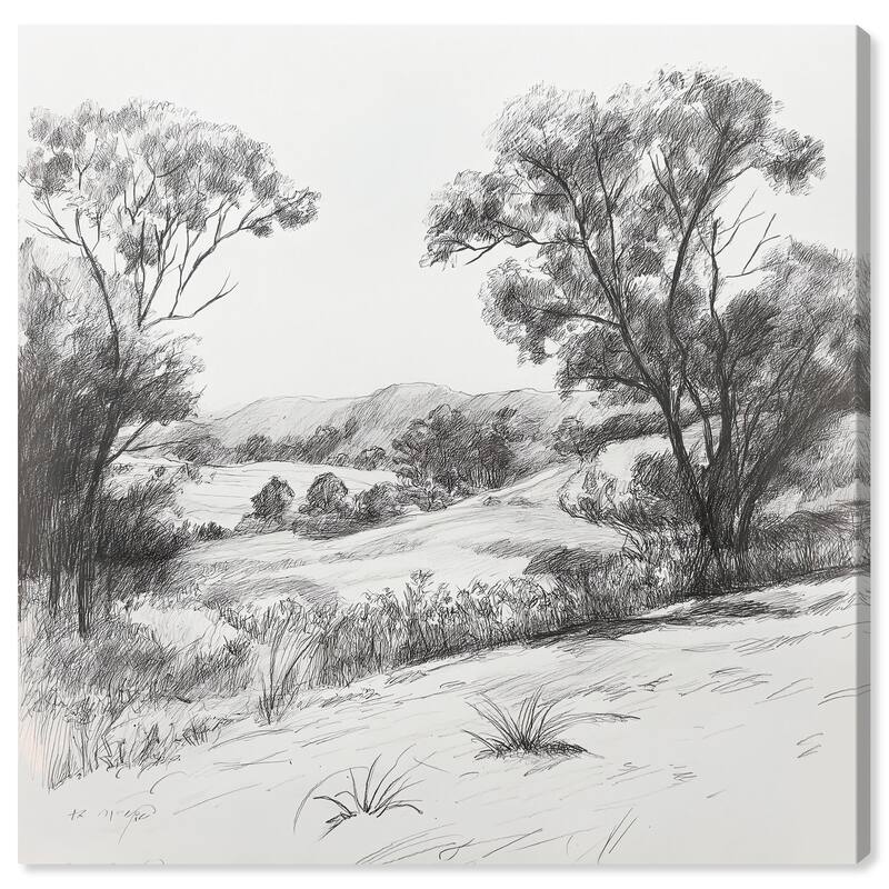 Charcoal Countryside Canvas by Art Remedy, Gallery Wrapped - 20" x 20"